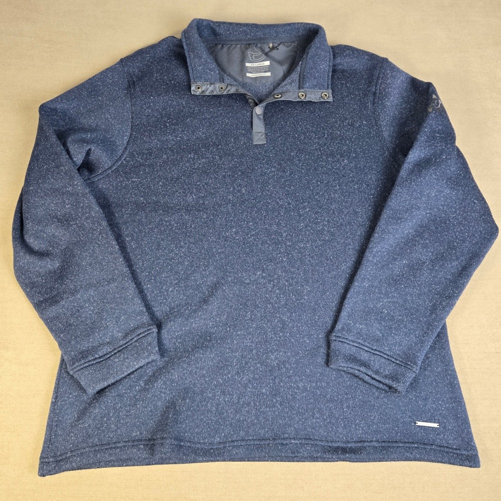 SWANNIES Golf Mens 2X Large Blue Pullover 1/4 Snap Long Sleeve‎ Sweater Logo